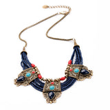 Hot Sale New Arrival Acrylic Zinc Alloy Christmas Gift Small Blue Beads Chain Vintage Europe Chokers Necklace
