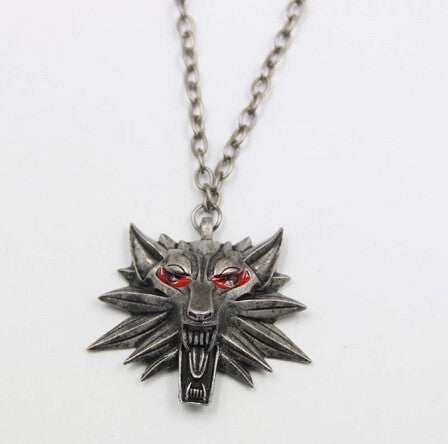 Hot Sale Pendant Wizard Witcher 3 Medallion Pendant Necklace Wolf Head Necklace U Pick Color Halloween Necklace & Pendants