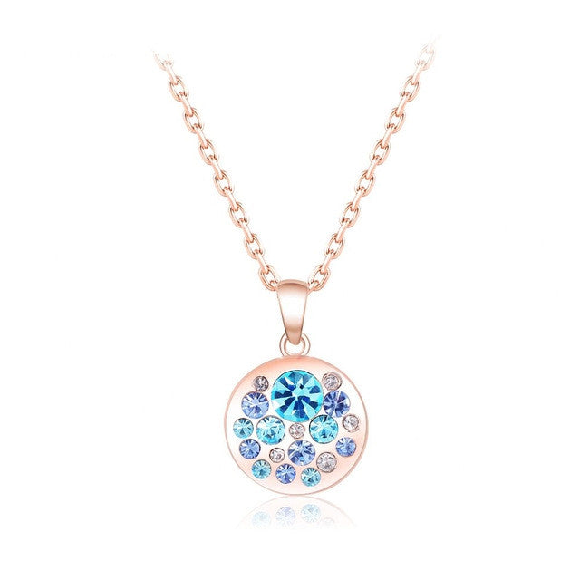 Hot Sale Rose Gold Plated Fashion SWA Element Austrian Crystal Collares Maxi Necklaces & Pendants