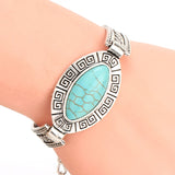 Hot Sale Top Quality Turquoise Bracelet New Fashion Vintage Silver Plated Bracelets for Women Best Birthday Gift