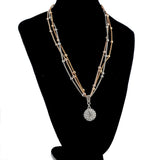 Hot Sale Women Long Necklace Gold Plated Chain Necklace Full Rhinestone Ball Pendant Necklace 