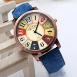 Hot Sale Women Wristwatch New Style Fashion Casual Watch Unisex Women Men Vintage Demic Fabric Leather Wristwatch