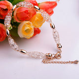 Hot Sell 18K Rose Gold Plated Crystal Chain Bracelet for Women Luxury High Quality Jewelry 