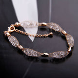 Hot Sell 18K Rose Gold Plated Crystal Chain Bracelet for Women Luxury High Quality Jewelry 