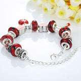 Hot Sell European 925 Silver Charm Bracelet for Women With Murano Glass Beads DIY Jewelry 