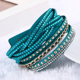 Hot Selling 10 Color Vintage Chain leather bracelet &bracelets for women Trendy Women Jewelry pulseras