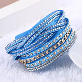 Hot Selling 10 Color Vintage Chain leather bracelet &bracelets for women Trendy Women Jewelry pulseras