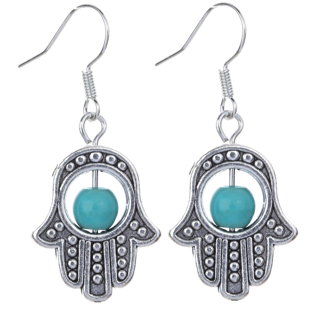 Hot Selling Korean Earrings Women Fashion Turquoise Alloy Earrings