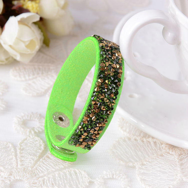 Hot Selling New Fashion 6 Layer Wrap Bracelets Slake Leather Bracelets With Crystals Couple Jewelry
