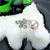 Hot Selling Purple 925 Sterling Silver Ring 100% Genuine Freshwater Pearl Jewelry 4 colors Available Fine Jewelry