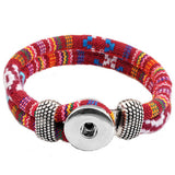 Hot Wholesale Snap Bracelet&Bangles Personalized braided Bangles For Woman fit 18mm charm button Rivca Snaps Jewelry