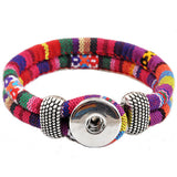 Hot Wholesale Snap Bracelet&Bangles Personalized braided Bangles For Woman fit 18mm charm button Rivca Snaps Jewelry