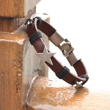 Hot Summer Style Bracelet Men Vintage Handmade Genuine Leather Wrap Charm Cross Bracelets Bangles Mens Bracelets pulseras