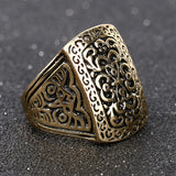Hot Vintage Jewelry Big Antique Rings For Men Plating Silver And Gold Luxury Fantastic Gift 