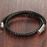 Hot fashion jewelry men's bracelets genuine leather Stainless steel Black Bracelet man Vintage creative Boutique 