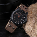 Hot sale Men Wathes Vintage Classic Men's Business Date Leather Strap Sport watch price Quartz Army Watch Gift
