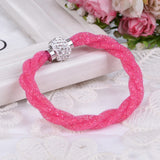 Hot sale Mesh Double Stardust Bracelets With Crystal stones Filled Magnetic Clasp Charm Bracelets Bangles