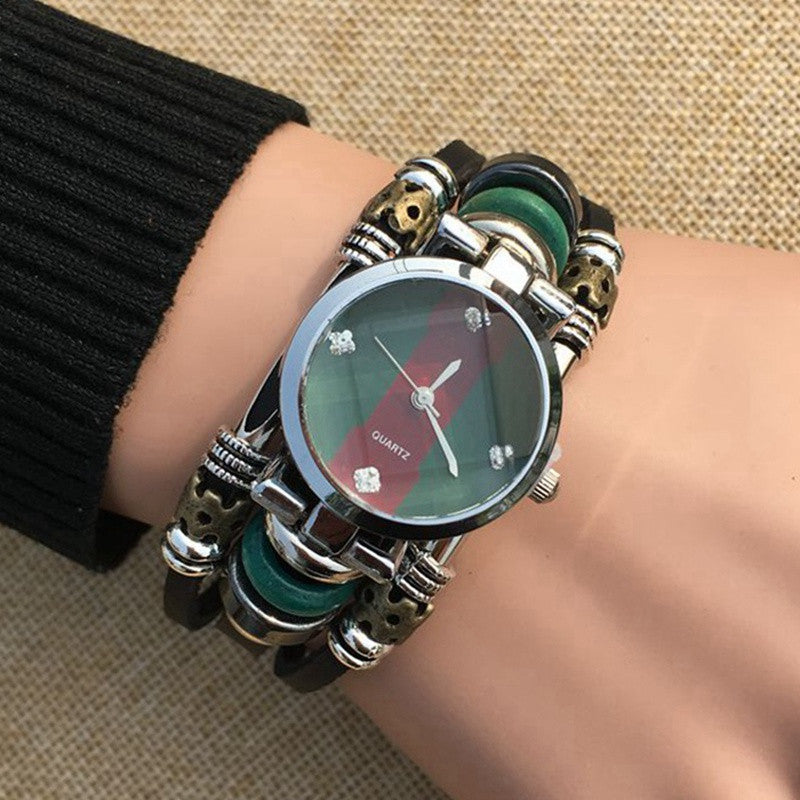 Hot sell Fashion Watch Women Ethnic Style Retro Leather Strap Watches High Quality Quartz Watch Clock relogio feminino