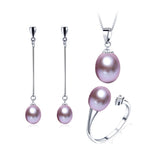 Hot selling Black Pearl Jewelry sets Fashion 925 sterling silver jewelry for women wedding/party jewelry 