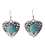 Hot selling New Fashion Brand designer Simple Geometric blue gem Bohemia Retro Turquoise earrings jewelry for woman earrings