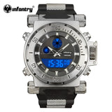 INFANTRY Men Watches Reloj Digitqal Fashion Military Watch Army Black Chronograph Silicone Wrist WatchQuartz Backlight 3ATM
