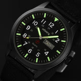 INFANTRY Mens Watches Relojes Hombre Luminous Watches New Date Day Police Black G10 Nylon Fabric Strap Quartz Watches