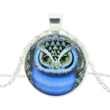 Fashion Owl Pendant Necklace in Jewelry Vintage Glass Cabochon Statement Necklace Newest Silver Color Chain Necklace