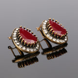Indian Jewelry Designer Fashion Ruby Earrings For Women Water Drop Green Resin Jewellery