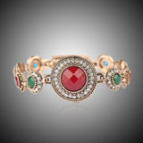 Indian Jewelry Hot New Fashion Bracelets For Women Round 7 Colour Resin 18K Gold Bracelet Love Crystal Gift