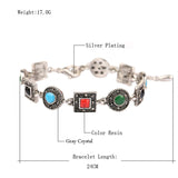 Indian Style Black Crystal Vintage Jewelry Bracelets Folk Style Women 
