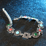 Indian Style Black Crystal Vintage Jewelry Bracelets Folk Style Women 