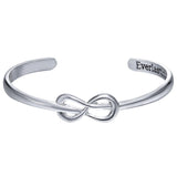 Infinity Bracelet Cuff For Women Engraved Letter Infinite Hollow Silver Bangles Jewelry Opened Cuff Bangles Bracelets For Women