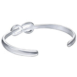 Infinity Bracelet Cuff For Women Engraved Letter Infinite Hollow Silver Bangles Jewelry Opened Cuff Bangles Bracelets For Women