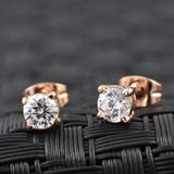 Italina Rigant Real Rose Gold Plated Stud AAA Zirconia Earrings With Environmental Alloy