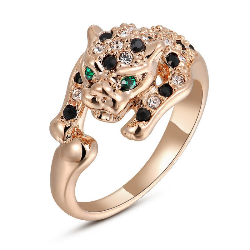 Italina Unique Leopard Series Ring For Women With Austrian Crystal Stellux Party Jewelry