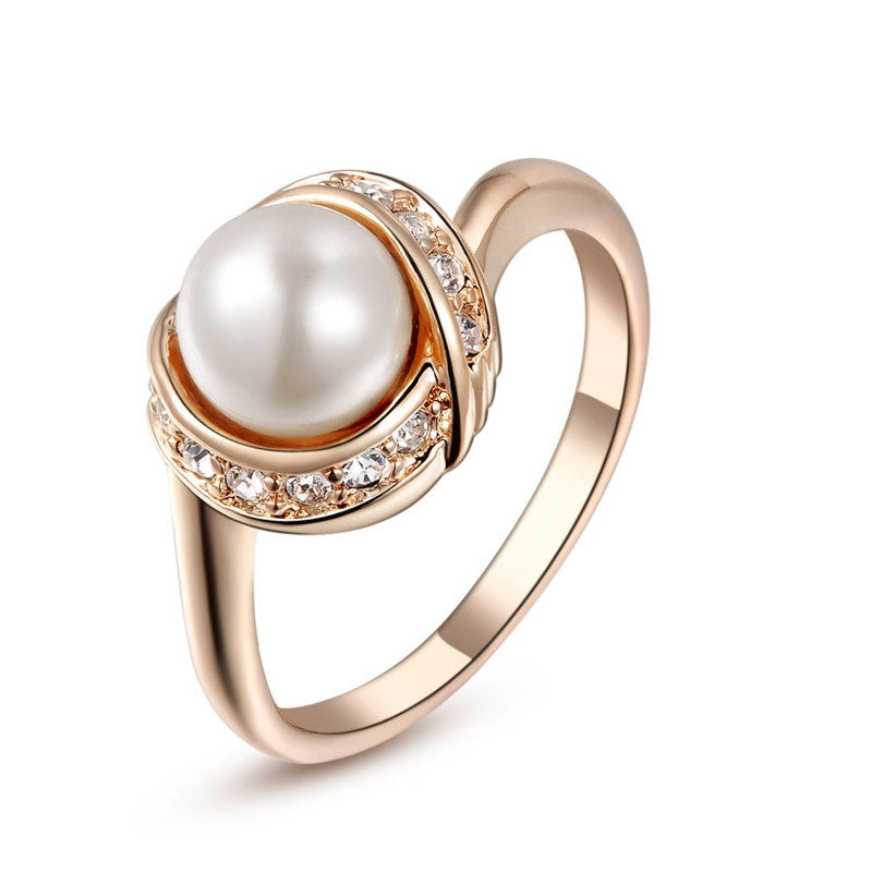 Rose Gold Plated Ring For women With Austrian Crystal Stellux Top Quality