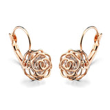 Italina Rigant Elegant Rose Flower Dangle Earrings Brincos With Environmental Alloy Anti-Allergy 