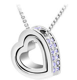 Heart Crystal Necklaces & Pendants 18K Gold And Silver Plated Jewellery & Jewerly 2016 Necklace Women Fashion Jewelry