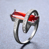 Charm Male Female Red Ring 925 Sterling Silver Filled Vintage Wedding Rings For Men Women Fashion Party Jewelry