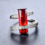 Charm Male Female Red Ring 925 Sterling Silver Filled Vintage Wedding Rings For Men Women Fashion Party Jewelry