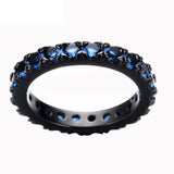 Fashion Men Women Blue Round Ring Vintage Black Gold Filled Jewelry Christmas Gifts