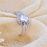 Female White Oval Ring Fashion Gold Filled Jewelry Vintage Wedding Rings For Women Birthday Stone Gifts
