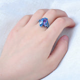 Fashion Male Female Blue Gold Ring Purple Ring Punk American Style Vintage Party Wedding Rings