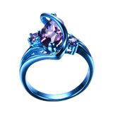 Fashion Male Female Blue Gold Ring Purple Ring Punk American Style Vintage Party Wedding Rings