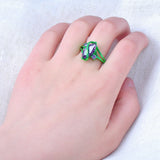 Male Female Pruple Ring Green Gold Filled Vintage Wedding Engagement Rings For Men And Women Fashion Jewelry