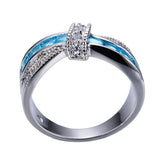 Feature: Item Type: Rings  Fine or Fashion: Fashion  Style: Trendy  Occasion: Wedding  Surface Width: 9mm  Setting Type: Tension Mount  Gender: Women  Shape\pattern: Geometric  Rings Type: Wedding Bands  Material: Cubic Zirconia  Metals Type: white gold filled Occasion: Anniversary/Engagement/Wedding/Party/Gift/Holiday