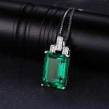 Luxury 6ct Created Green Nano Russian Emerald Pendant 925 Sterling Silver Pendant Fashion Jewelry Without Chain