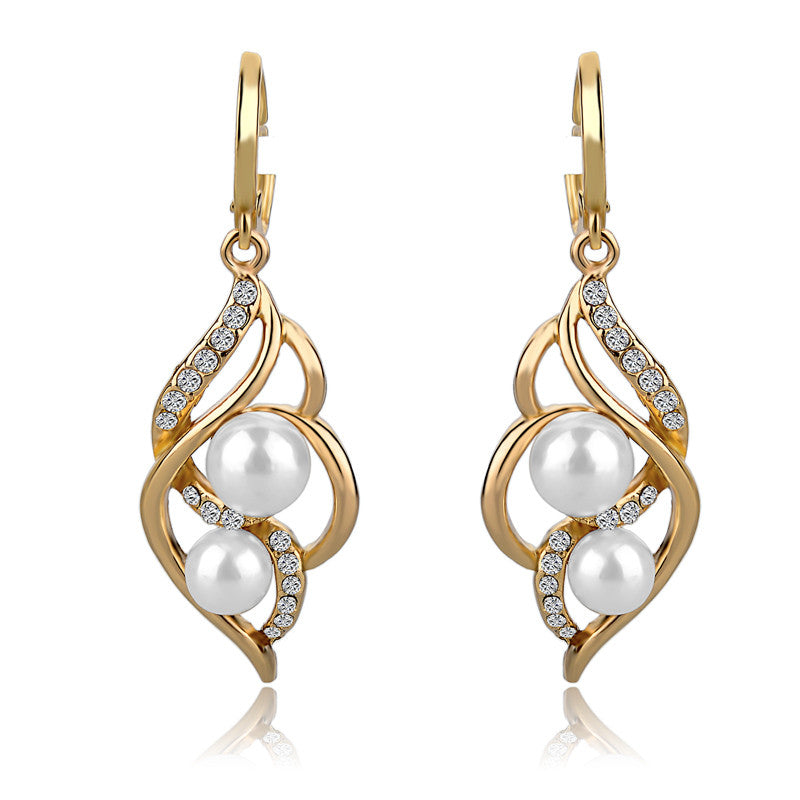 Jewelry Charm Fashion Wedding Earrings With Pearls Drop Earring Gold/Silver Dangle Earrings Jewelry Gift For Women