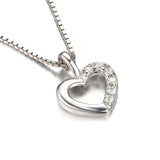 JeweryPalace Heart Love Wedding Engagement Pendant Neckalaces 43cm 925 Sterling Silver Fine Jewelry Necklace Chain For Women