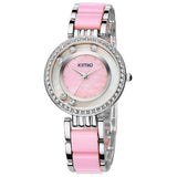 KIMIO relogios feminino fashions Lady Watches Shell Dial Brand Top Quality Luxury Quartz Watch Women Wristwatch